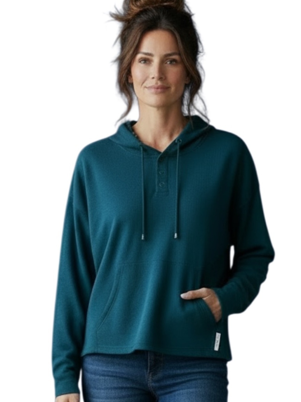 Ted Baker London Green Flourish Long John Cozy Hoodie Womenβs Size M